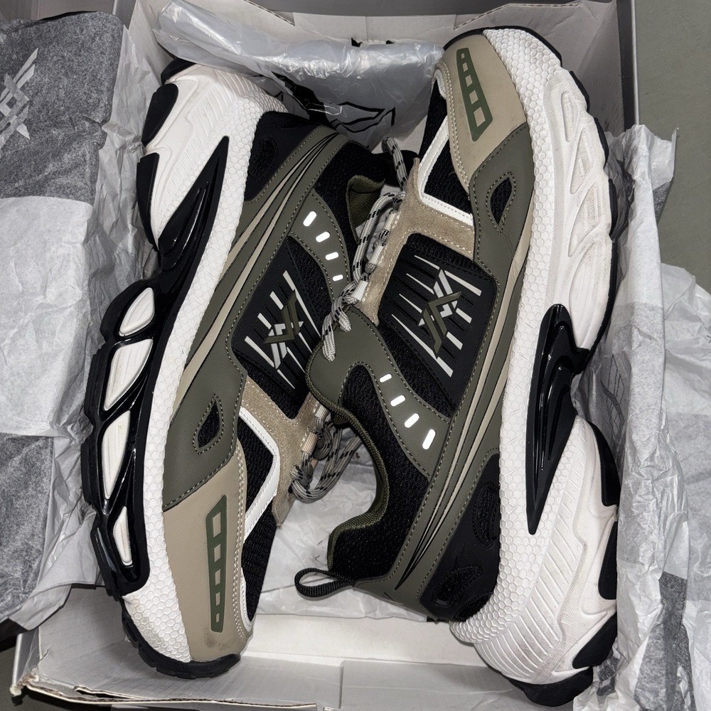 Javi Sway Size 12 Men Chunky Sneakers Olive Black Beige W Box Worn Once